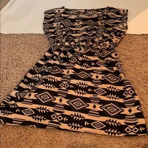 Aztec print short dress